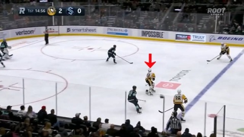 High Forward in Offensive Zone by Penguins