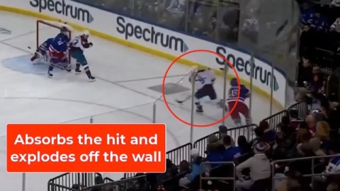 Parise Absorbs Hit and Explodes Off the Wall for Scoring Chance
