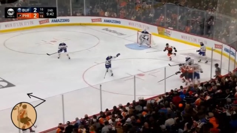 Tight Gap and Squeeze With Stick to Force Dump by Flyers Defense